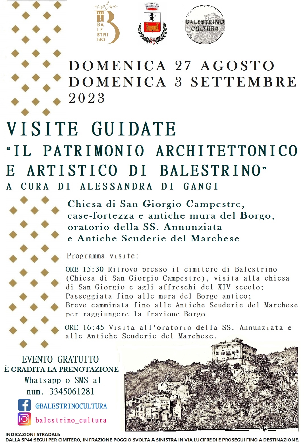 Visite guidate "il patrimonio architettonico e artistico di balestrino